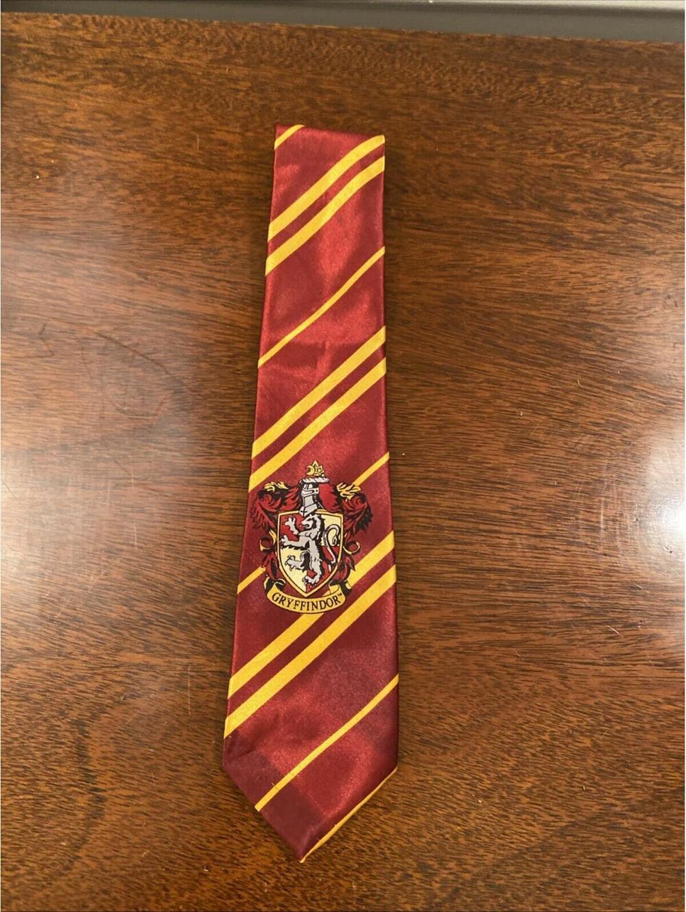 Boys Harry Potter Gryffindor House Crest Red/Gold Striped Embroidered Tie